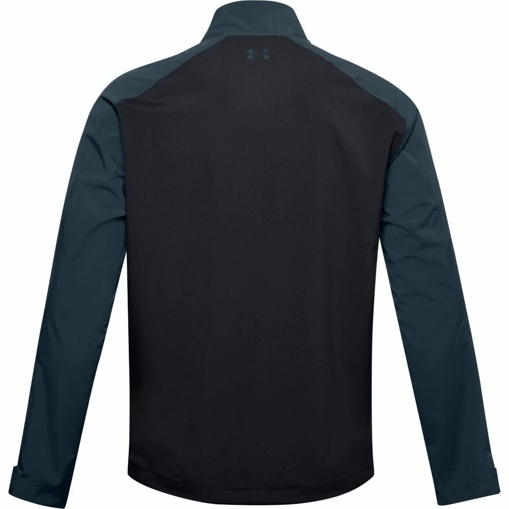 Under Armour Men's UA Golf Rain Jacket - Black / Mechanic Blue - Image 2