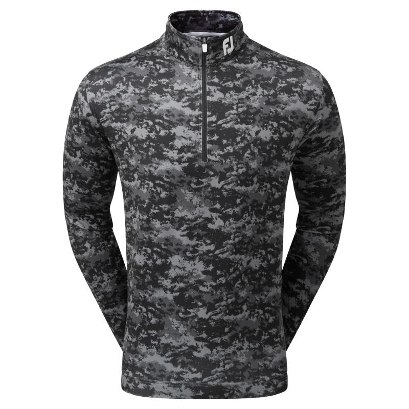 FootJoy Cloud Camo Print Chill Out Pullover - Black