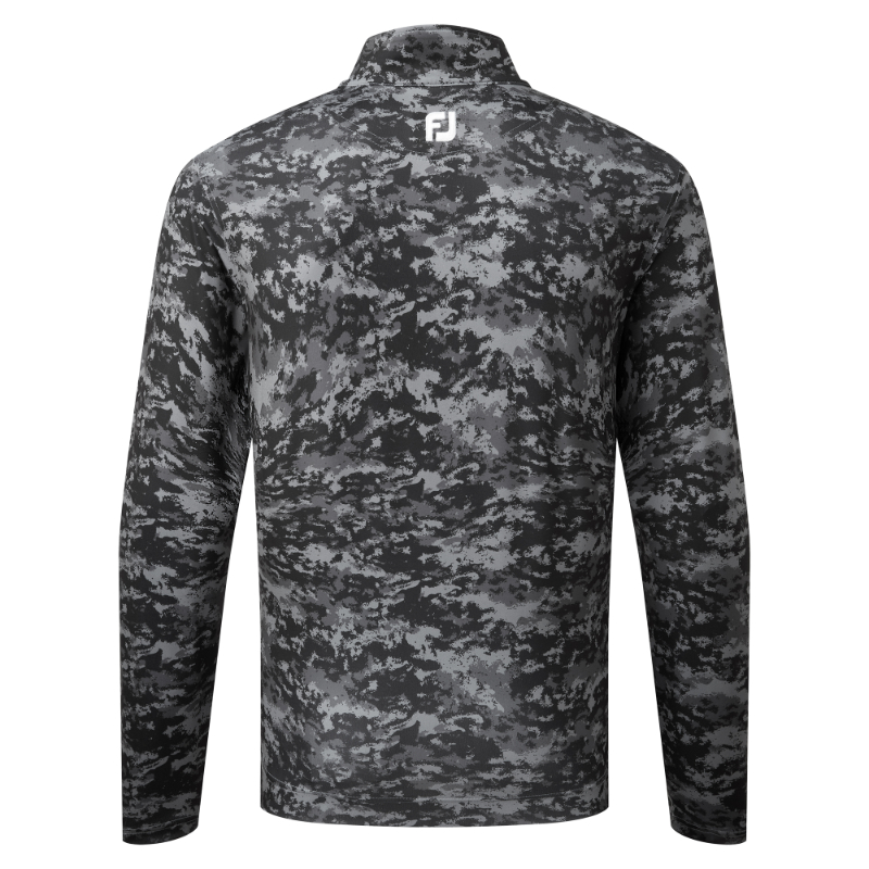 FootJoy Cloud Camo Print Chill Out Pullover - Black - Image 2