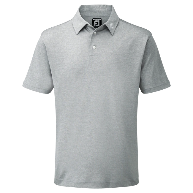 FootJoy Stretch Pique Solid Colour Athletic Fit Golf Shirt - Heather Grey