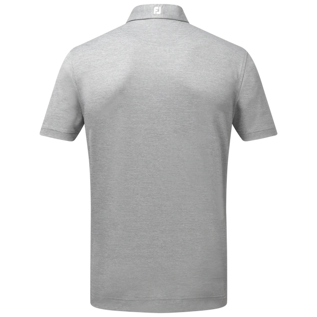 FootJoy Stretch Pique Solid Colour Athletic Fit Golf Shirt - Heather Grey - Image 2