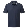 FootJoy Stretch Pique Solid Colour Athletic Fit Golf Shirt - Navy