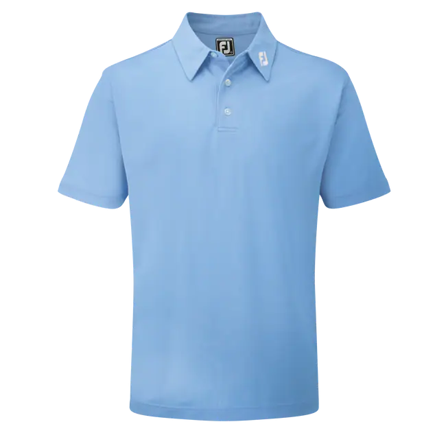 FootJoy Stretch Pique Solid Colour Athletic Fit Golf Shirt - Ocean