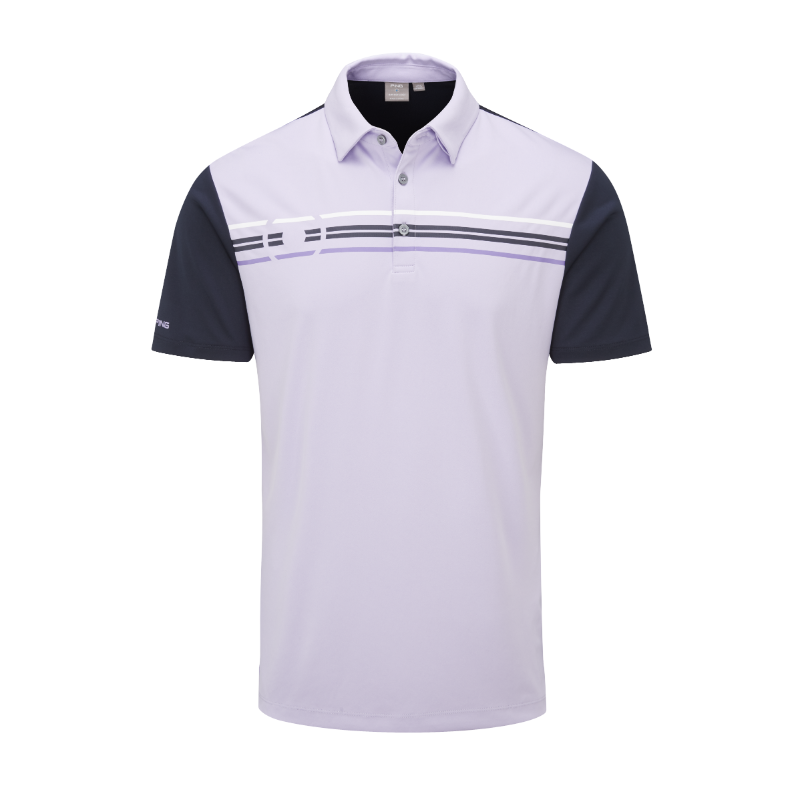 Ping Morten Golf Polo Shirt - Cool Lilac/Navy Multi