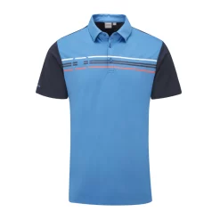 Ping Morten Golf Polo Shirt - Danube/Navy Multi