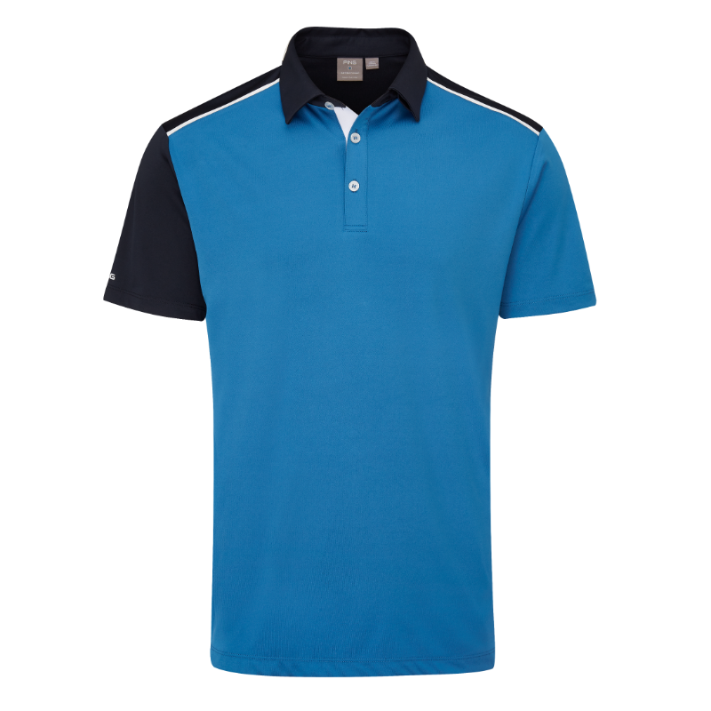 Ping Mack Golf Polo Shirt - Danube/Navy Multi