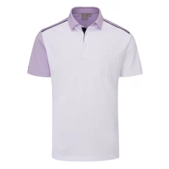 Ping Mack Golf Polo Shirt - White/Cool Lilac Multi