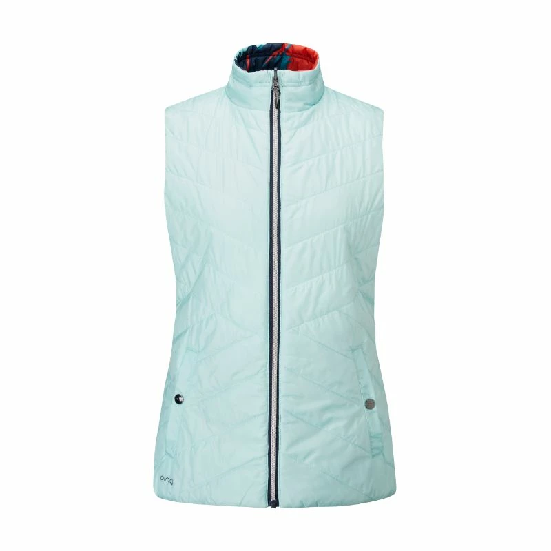 PING Ladies Cece Quilted Gilet - Navy Multi - Image 3