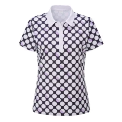 Ping Ladies Iona Short Sleeve Polo Shirt - Black/Multi