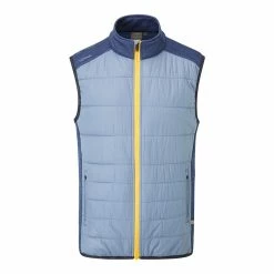 PING Mens Dover Thermal Golf Vest - Greystone/Oxford Blue