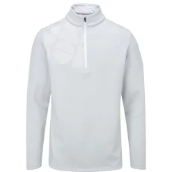 Ping Elevation 1/2 Zip Mens Fleece Golf Top - Pearl Grey